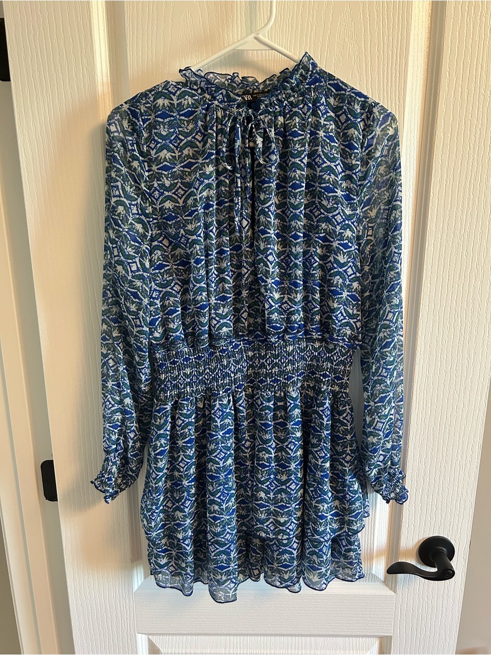 Zara Blue Multi-Print Mini Dress